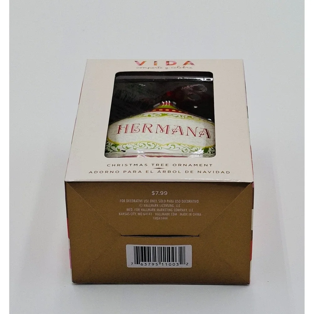 Hallmark Vida Hermana Christmas Tree Ornament Spanish Sister Gift New in Box